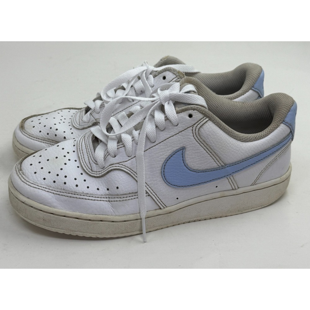 Nike‎ Women's Court Vision Low  Shoes CD5434 115 White With Light Blue Sz 7.5